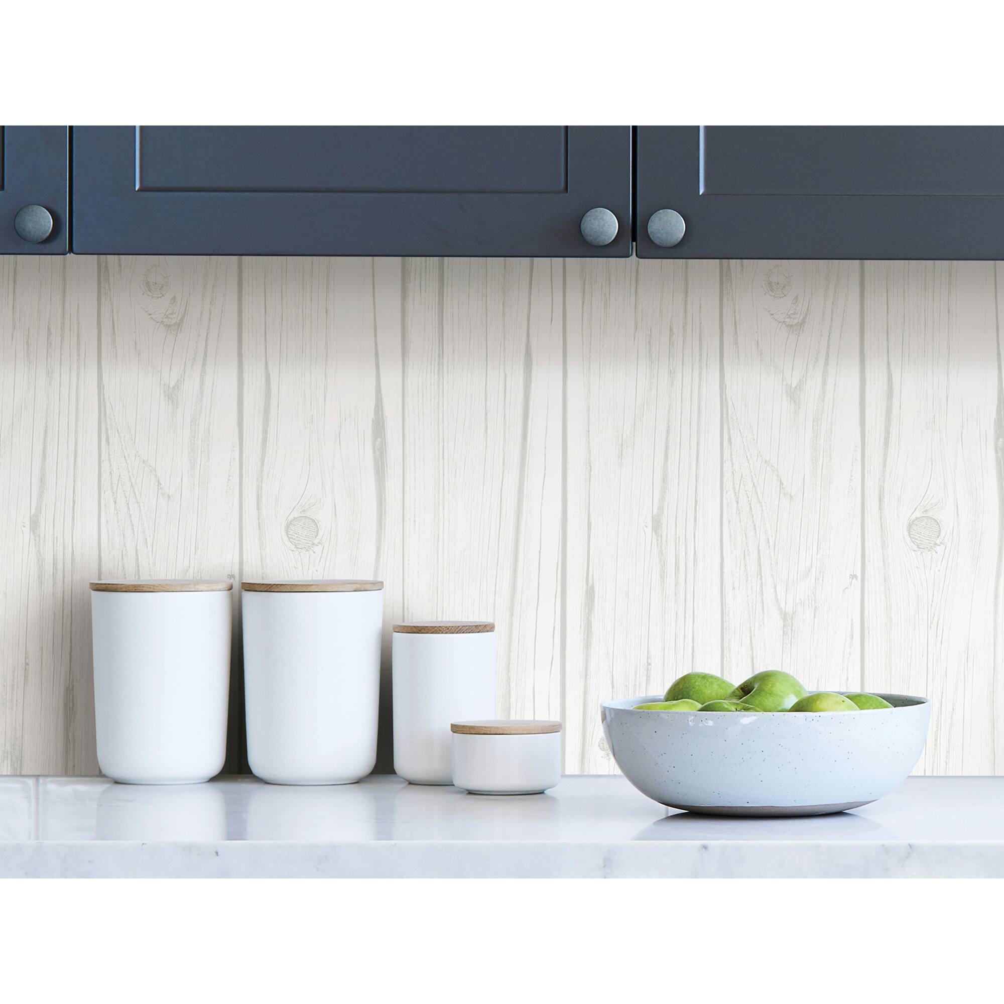 InHome White Barnwood Peel & Stick Wallpaper